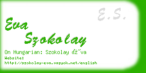 eva szokolay business card